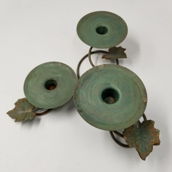 Vtg Homco 12009b Candlestick Pedestal Centerpiece Green Ivy Three Tiers - Picture 6 of 7